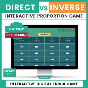 Direct & Inverse Variation Trivia Game | Grades 7–9 Algebra | Interactive