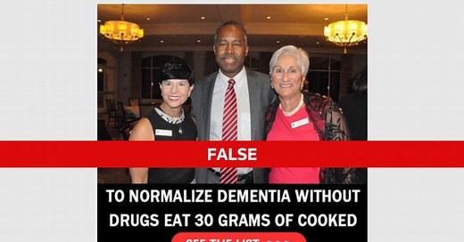 Fact Check: Ben Carson did not cure dementia with diet