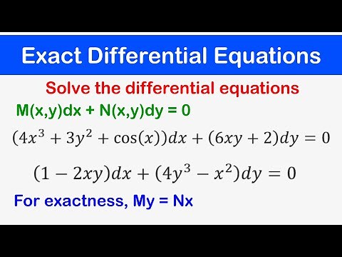 🔵12a - Exact Differential Equations (Solving Exact Differential Equations)