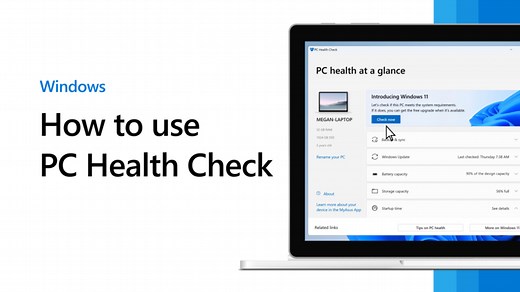 How to use the PC Health Check app