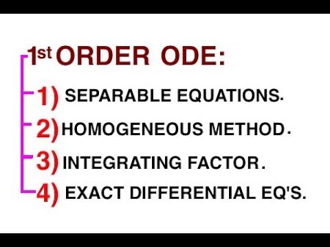First order, Ordinary Differential Equations.