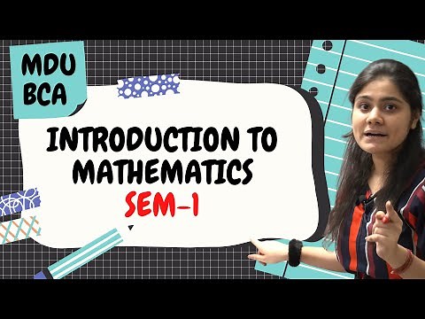 Introduction to Mathematics|MDU| BCA SEM-1