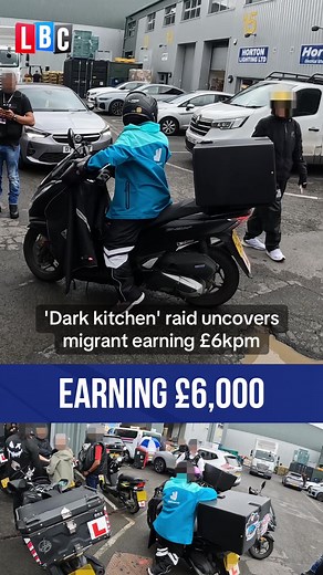 LBC joined an immigration raid targeting a ‘dark kitchen’ in Sutton, South London, where it was found that a Brazilian asylum seeker was earning £6000 a month working illegally as a delivery driver. #lbc #migration #police #crime #uk