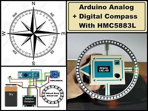 Arduino Analog   Digital  Compass with HMC5883L sensor