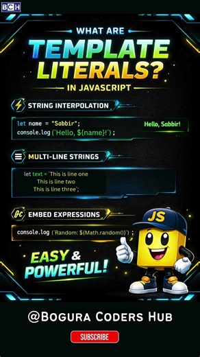 What are template literals in JavaScript | Stop Using + for Strings! Use This Instead 😱 | Learn JS