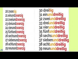 Deutsche Zahlen Von 1 Bis 100 german numbers 1-100
