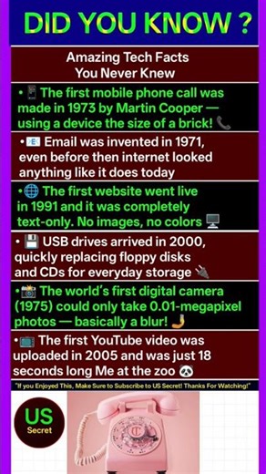Amazing Tech Facts You Never Knew 📱💻