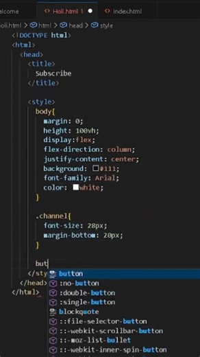 Create Subscribe button with HTML || CSS in 22 seconds 🌈