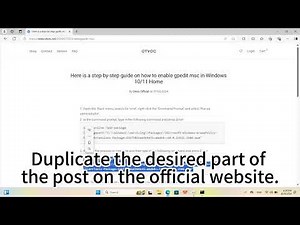 Here is a step-by-step guide on how to enable gpedit.msc in Windows 10/11 Home