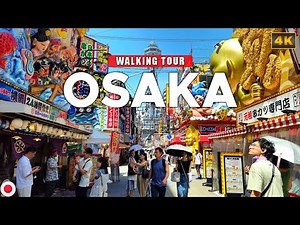 Osaka JAPAN - Walk from Tsutenkaku to Dotonbori Vlog 4K Walking Tour
