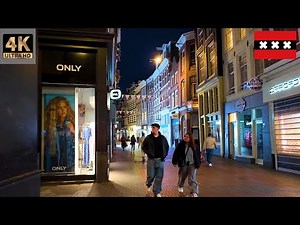 2025 Walking in Amsterdam at Night — 4K Urban Exploration