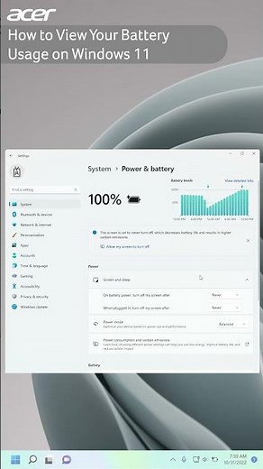 How to View Your Battery Usage on #Windows11 #AcerSupport #Acer
