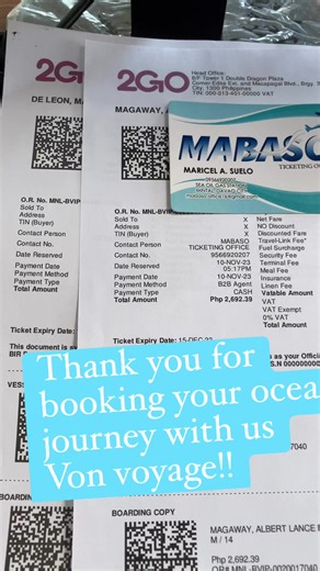 2go booking.. | Mabaso ticketing office