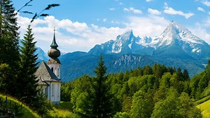 Alpine Landscape and Chapel in Bavaria, Germany in 4K