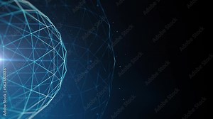 3D Digital Earth Technology Background/ 4k animation of an abstract high technology background 3d low polygons earth sphere spinning