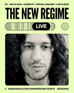 Hey People! The New Regime will be doing a LIVESTREAM on NOVEMBER 19th at 3PM PST / 6PM EST/ 11PM GMT. This will be a full band performance with top notch video and audio. You can get tickets and different packages that include an after show Q A and signed merch! Help us spread the word and share this. Get your tickets now: https://sessionslive.com/TheNewRegime/tickets | The New Regime