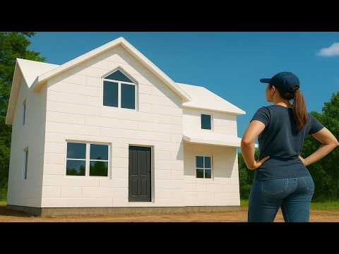 She Built an ENTIRE House Out of Styrofoam from Start to Finish by ‪@user-Vozrozhdenie‬