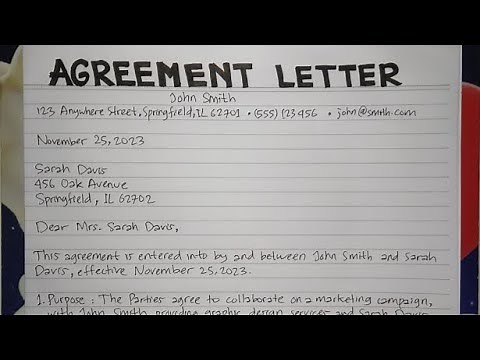 How To Write An Agreement Letter Step by Step Guide | Writing Practices