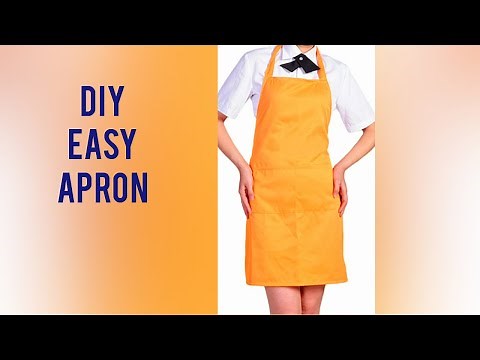How to make apron at home/Step by step apron apron cutting and stitching/Easiest apron with pocket.