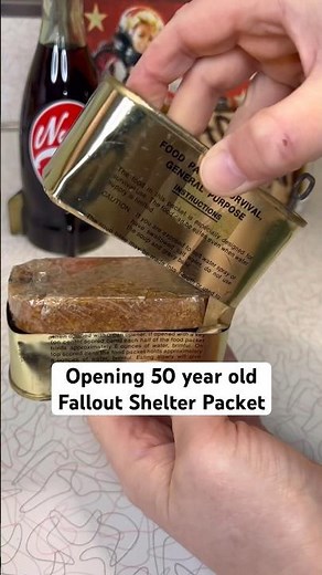 Opening 50 year old Fallout Shelter Food Packet