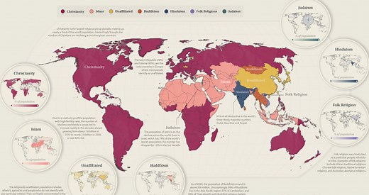 Mapped: The World’s Major Religions