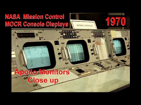 RARE NASA Mission Control Consoles CLOSE UP SCREEN VIEWS 1970 HD (Space Apollo Computers MOCR)