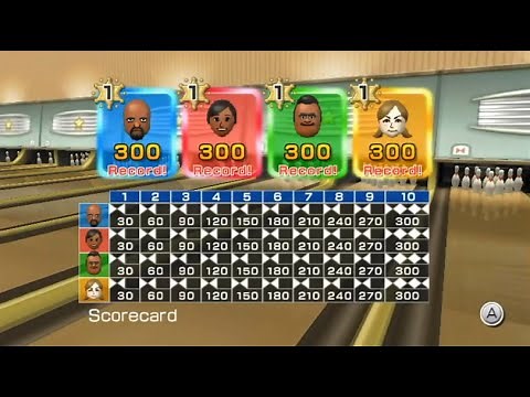 Wii Sports - Bowling (4 Players: All Perfect Games!) - Remastered!