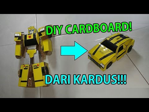 DIY CARDBOARD BUMBLEBEE TRANSFORMERS CYBERVERSE - MEMBUAT BUMBLEBEE DARI KARDUS BISA BERUBAH