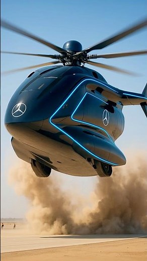 Futuristic Mercedes Heavy-Lift Helicopter Vertical Takeoff & Gear Retraction in 8K