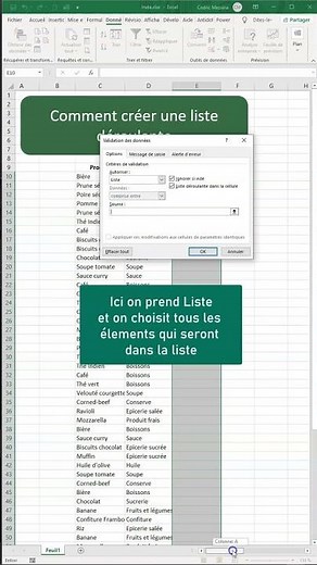 Comment créer une liste déroulante sur Excel