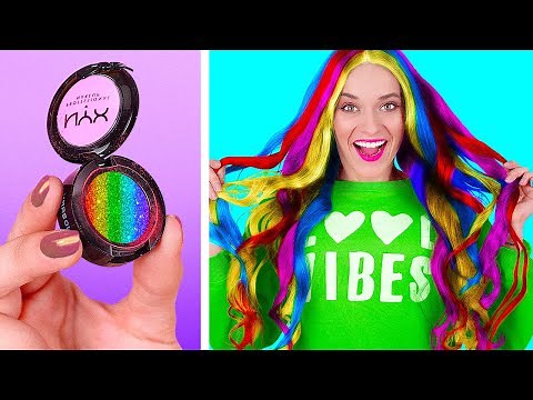 RAINBOW Hacks and Crafts || Cool Girly and Beauty Hacks by 123 Go Like!