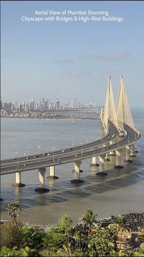 Aerial View of Mumbai | Stunning Cityscape with Bridges & High-Rise Buildings