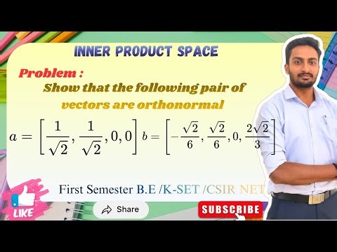 Inner Product Space: Show that the following pair of vectors are orthonormal.