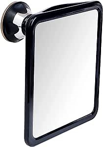MIRRORVANA Fogless Shower Mirror for Shaving with Upgraded Suction, Dual Anti Fog Design, Shatterproof Surface & 360° Swivel, 8" x 7"