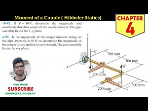 4-92 Moment of a Couple Chapter 4 (Hibbeler Statics 14th Edition) Engineers Academy