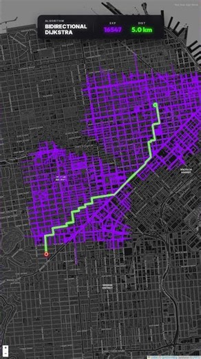 Real Map Implementation of Bidirectional Dijkstra