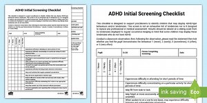 ADHD Initial Screening Checklist Adult Guidance