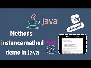 #24 Instance Methods in Java with examples | Different types of instance methods