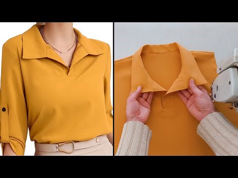 Collar cutting and sewing tutorial in the best way for beginners