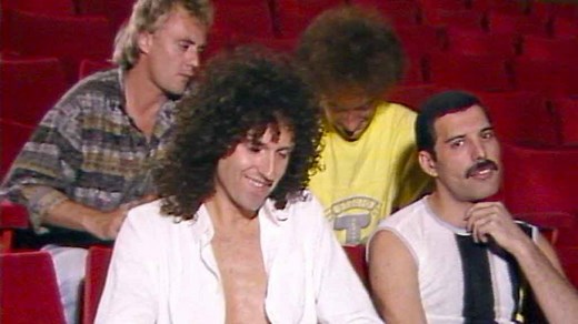 Queen in rehearsal for Live Aid, 1985