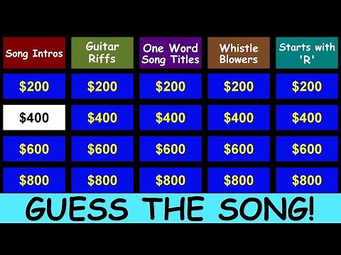 Guess the Song Jeopardy Style | Quiz #4
