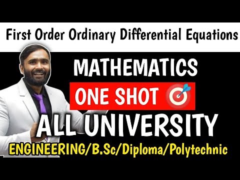 Differential Equation of First Order and First Degree| Oneshot |Mathematics|Engineering|B.Sc|Diploma