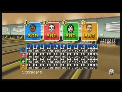 Wii Sports - Bowling (4 Players: All Perfect Games!)
