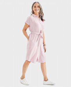 Style & Co Women's Cotton Gauze Short-Sleeve Shirt Dress, Created for Macy's - Macy's