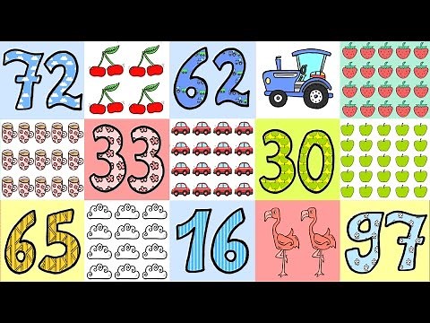 Deutsch lernen: Zahlen bis 100 + Adjektive + Substantive - German for children: numbers