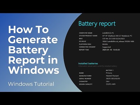 How To Generate a Battery Report in Windows 10
