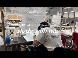 【study with me】大学で勉強、作業 📝💻 60min / no bgm