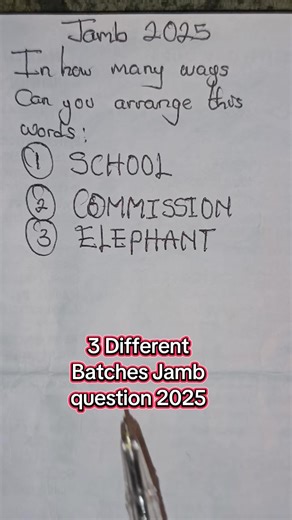 3 different batches 2025 UTME question #maths #mathsclass #jamb #jamb2026 #exam