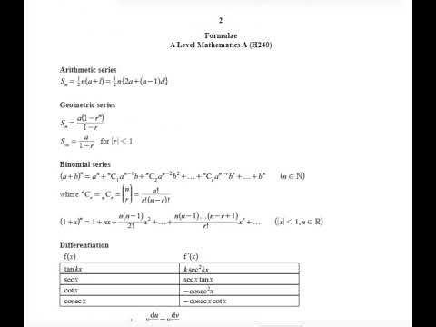 A Level Mathematics A H240/01 Pure Mathematics 2026 📐🔥 Complete & Verified 12-Page Study Guide
