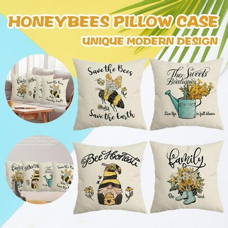 Awdenio Honeybees Decorative Square Cushion Cover Pillow Cases for Sofa Couch Bedroom - Walmart.ca